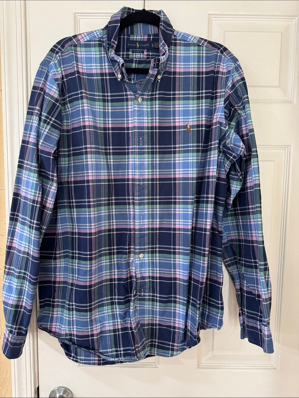 Ralph Lauren Plaid Button-Down Shirt in Navy, Blue & Pink